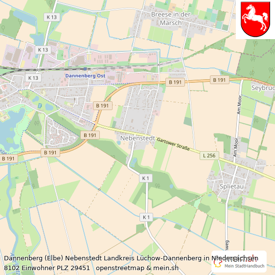 Dannenberg (Elbe) Nebenstedt  Lageplan